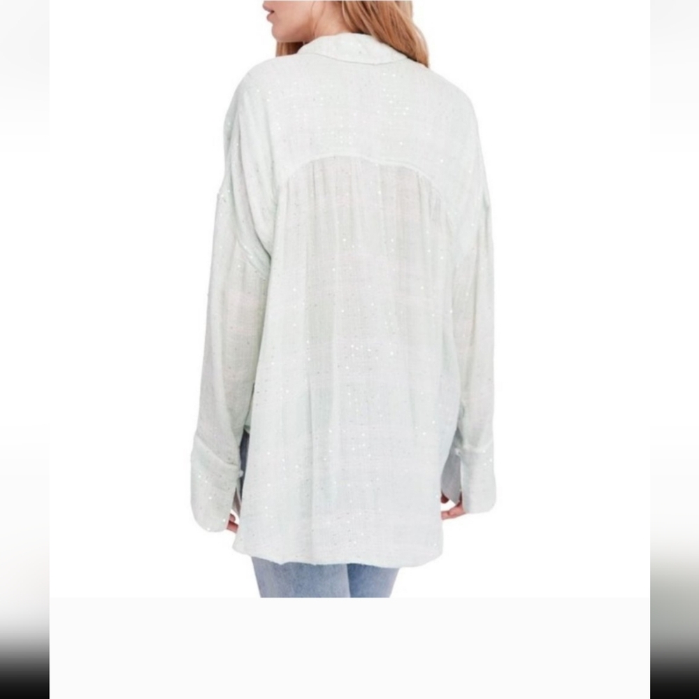 NWT M Free People Fearless Love Bell Sleeve Shirt - Picture 3 of 6